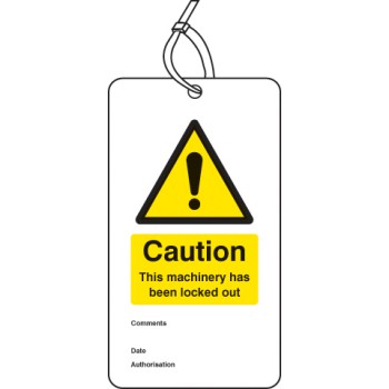 Lockout Tag - Caution - this Machinery Has Been Locked Out (Pack of 10) - TESTTTTT!!!!! Lockout Tag - Caution - this Machinery Has Been Locked Out (Pack of 10) - TESTTTTT!!!!!