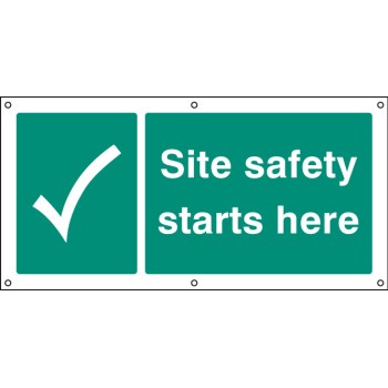 Site Safety Starts Here - Banner with Eyelets - TESTTTTT!!!!! 