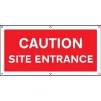 Caution - Site Entrance - Banner with Eyelets - TESTTTTT!!!!! Caution - Site Entrance - Banner with Eyelets - TESTTTTT!!!!!