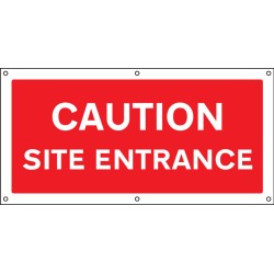 Caution - Site Entrance - Banner with Eyelets - TESTTTTT!!!!! 