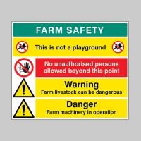 Farm Site Safety Board with 4 Safety Messages Farm Site Safety Board with 4 Safety Messages