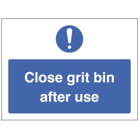 Close Grit Bin after Use Close Grit Bin after Use