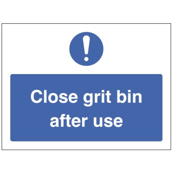 Close Grit Bin after Use Close Grit Bin after Use