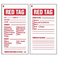 Red Tag - Quality Control - Double Sided Tag - Includes Cable Ties (Pack of 10) Red Tag - Quality Control - Double Sided Tag - Includes Cable Ties (Pack of 10)