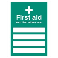 First Aiders Are - Adapt-a-Sign (Space for 4) - TESTTTTT!!!!! First Aiders Are - Adapt-a-Sign (Space for 4) - TESTTTTT!!!!!