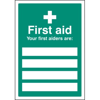 First Aiders Are - Adapt-a-Sign (Space for 4) - TESTTTTT!!!!! 