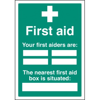 First Aiders the Nearest First Aid Box Is Situated - Adapt-a-Sign - TESTTTTT!!!!! 
