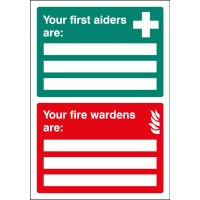 First Aiders / Fire Wardens Are - Adapt-a-Sign - TESTTTTT!!!!! First Aiders / Fire Wardens Are - Adapt-a-Sign - TESTTTTT!!!!!