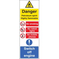 Petroleum Spirit - Highly Flammable - No Smoking, Naked Lights, Mobiles - Switch off Engine - TESTTTTT!!!!! Petroleum Spirit - Highly Flammable - No Smoking, Naked Lights, Mobiles - Switch off Engine - TESTTTTT!!!!!