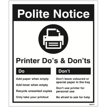 Printer - Do's & Don'ts Printer - Do's & Don'ts