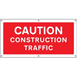 Caution - Construction Traffic - Banner with Eyelets - TESTTTTT!!!!! 