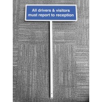 All Drivers & Visitors Must Report to Reception - Verge Sign - TESTTTTT!!!!! All Drivers & Visitors Must Report to Reception - Verge Sign - TESTTTTT!!!!!