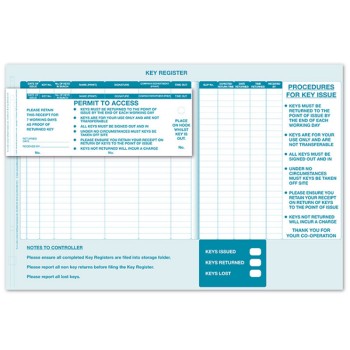 Key Control Sign-In System (100 NCR Passes) Key Control Sign-In System (100 NCR Passes)
