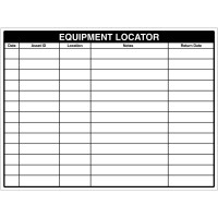 Equipment Locator - Dry Wipe Board Equipment Locator - Dry Wipe Board