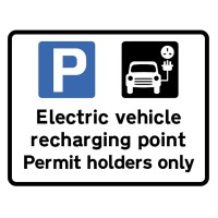 Electric Vehicle Recharging Point - Permit Holders Only - Class R2 - Permanent Electric Vehicle Recharging Point - Permit Holders Only - Class R2 - Permanent