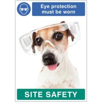 Eye Protection must be Worn - Dog - Poster Eye Protection must be Worn - Dog - Poster