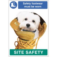 Safety Footwear must be Worn - Dog - Poster Safety Footwear must be Worn - Dog - Poster