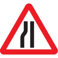 Fold Up Sign - Road Narrows Left with Text Variant Options - TESTTTTT!!!!! Fold Up Sign - Road Narrows Left with Text Variant Options - TESTTTTT!!!!!
