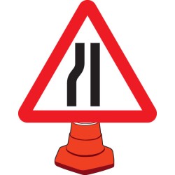 Road Narrowing Left - Cone Sign - TESTTTTT!!!!! Road Narrowing Left - Cone Sign - TESTTTTT!!!!!