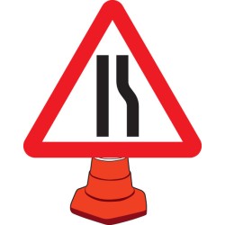 Road Narrowing Right - Cone Sign - TESTTTTT!!!!! Road Narrowing Right - Cone Sign - TESTTTTT!!!!!