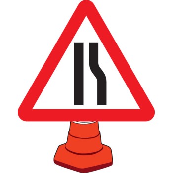 Road Narrowing Right - Cone Sign - TESTTTTT!!!!! Road Narrowing Right - Cone Sign - TESTTTTT!!!!!