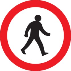 Pedestrians Prohibited - Class R2 - Permanent  - TESTTTTT!!!!! 