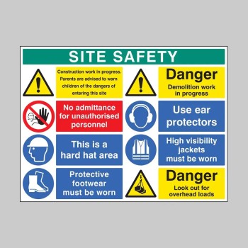 Site Safety - Construction Work - No Admittance - Hard Hat - Footwear - Demolition - Ear Protectors - Hi Vis - Overhead Loads - TESTTTTT!!!!! Site Safety - Construction Work - No Admittance - Hard Hat - Footwear - Demolition - Ear Protectors - Hi Vis - Overhead Loads - TESTTTTT!!!!!