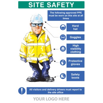 PPE Requirement Sign (Hat - Goggles - Hivis - Gloves - Boots) - TESTTTTT!!!!! 