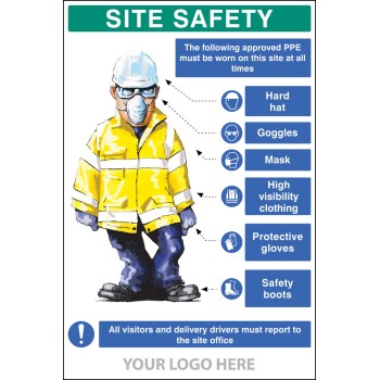 PPE Requirement Sign (Hat - Goggles - Mask - Hivis - Gloves - Boots) - TESTTTTT!!!!! PPE Requirement Sign (Hat - Goggles - Mask - Hivis - Gloves - Boots) - TESTTTTT!!!!!