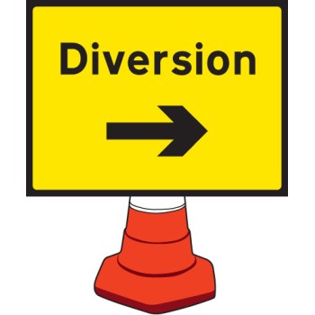 Diversion - Arrow Right - Cone Sign - TESTTTTT!!!!! Diversion - Arrow Right - Cone Sign - TESTTTTT!!!!!