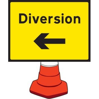 Diversion - Arrow Left - Cone Sign - TESTTTTT!!!!! 