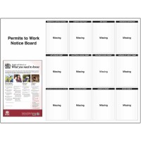 Site Notice Board with Doc Wallets (Permits to Work) Site Notice Board with Doc Wallets (Permits to Work)