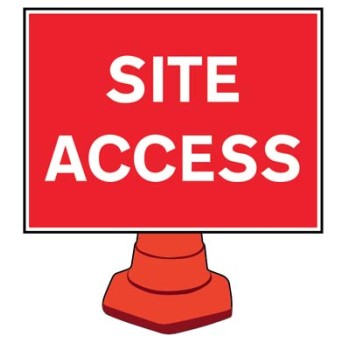 Site Access - Reflective Cone Sign Site Access - Reflective Cone Sign