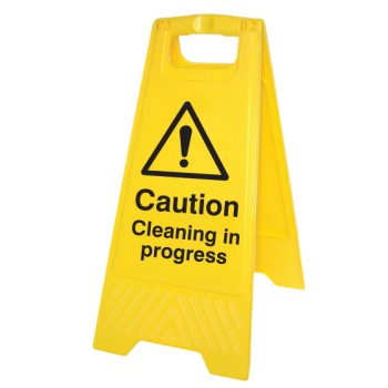 Caution - Cleaning in Progress - Self Standing Floor Sign - TESTTTTT!!!!! Caution - Cleaning in Progress - Self Standing Floor Sign - TESTTTTT!!!!!
