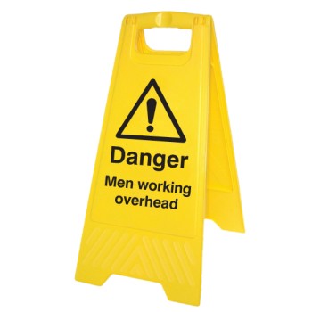Danger - Men Working Overhead - Self Standing Folding Sign - TESTTTTT!!!!! Danger - Men Working Overhead - Self Standing Folding Sign - TESTTTTT!!!!!