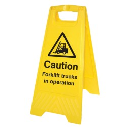 Caution - Forklift Trucks in Operation  - Self Standing Floor Sign - TESTTTTT!!!!! 