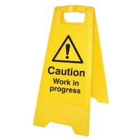Caution - Work in Progress - Self Standing Floor Sign - TESTTTTT!!!!! 