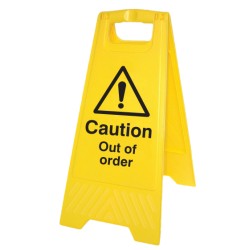 Caution - Out of Order - Self Standing Floor Sign - TESTTTTT!!!!! 