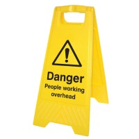 Danger - People Working Overhead - Self Standing Floor Sign Danger - People Working Overhead - Self Standing Floor Sign