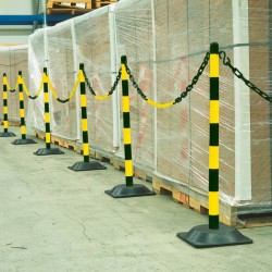 Yellow & Black Chain Post Kit - 6 Posts - 10m Chain - Hooks & Links - TESTTTTT!!!!! 