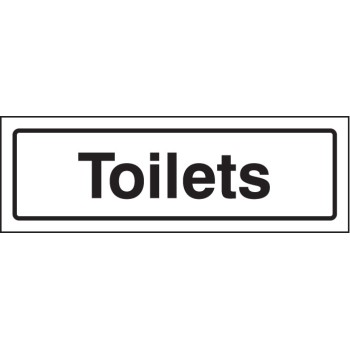 Toilets - Clear Acrylic Visual Impact Sign with Stand-off Locators - TESTTTTT!!!!! 