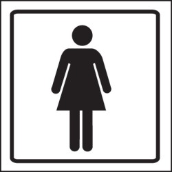 Ladies Symbol - Clear Acrylic Visual Impact Sign with Stand-off Locators - TESTTTTT!!!!! 