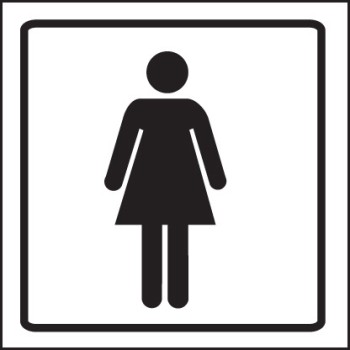 Ladies Symbol - Clear Acrylic Visual Impact Sign with Stand-off Locators - TESTTTTT!!!!! Ladies Symbol - Clear Acrylic Visual Impact Sign with Stand-off Locators - TESTTTTT!!!!!