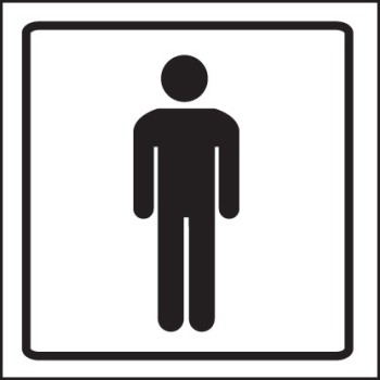 Gents Symbol - Clear Acrylic Visual Impact Sign with Stand-off Locators - TESTTTTT!!!!! Gents Symbol - Clear Acrylic Visual Impact Sign with Stand-off Locators - TESTTTTT!!!!!