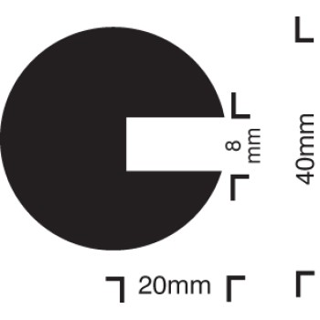 Impact Protection - Semi-Circular 40 / 40 / 8 - Push On - TESTTTTT!!!!! 
