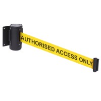 Retractable Wall Mounted Barrier - 3m - Wording Retractable Wall Mounted Barrier - 3m - Wording