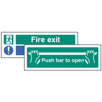 Fire Exit - Keep Clear / Push Bar to Open - Double Sided Window Sticker Fire Exit - Keep Clear / Push Bar to Open - Double Sided Window Sticker