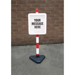 White & Red Frame & Post - Inc Custom Sign - TESTTTTT!!!!! 