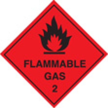 Flammable Gas 2 Diamond (Roll of 100 Labels) - TESTTTTT!!!!! 