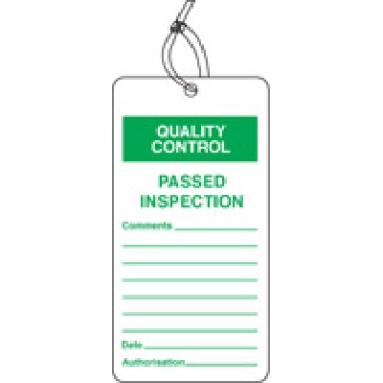 Quality Control Tag - Passed Inspection (Pack of 10) - TESTTTTT!!!!! 